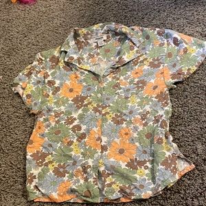 RSQ Multi-Colored Flower button-up top size XS
